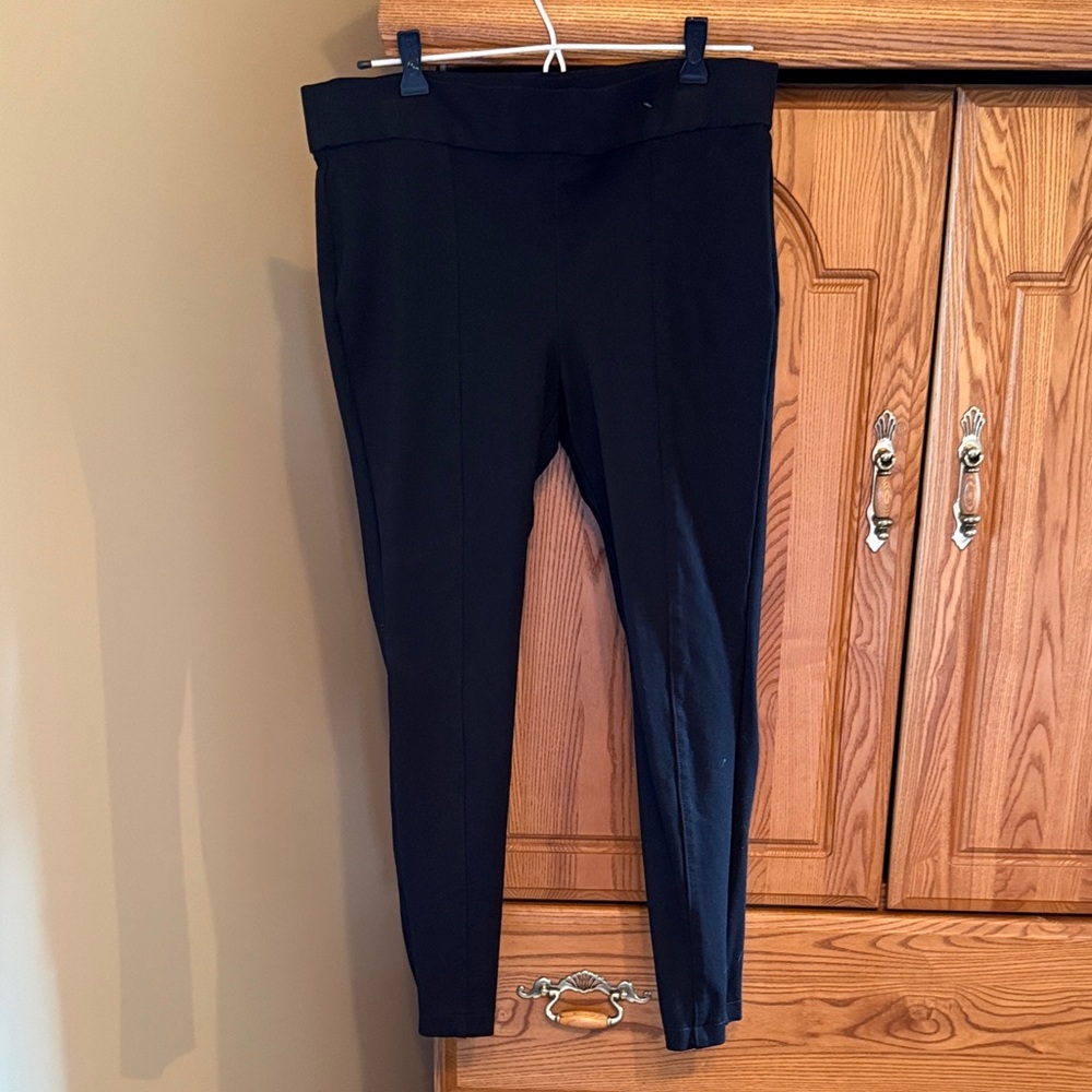 Anne Klein Black Slim Ankle Black Pants Size L